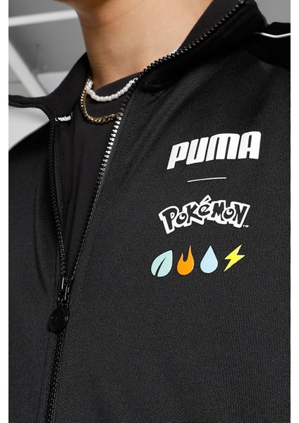 x Pokemon T7 Ful Zip Jacket Erkek Pokemon Grafikli Spor Ceket Siyah modelleri