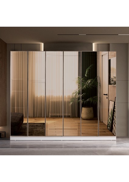 6 Kapaklı Aynalı Gardırop