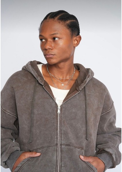 Düz Yıkamalı Kapşonlu Hırka modelleri