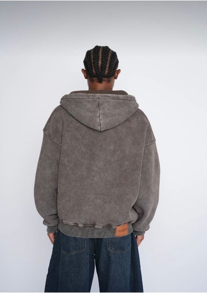 Düz Yıkamalı Kapşonlu Hırka fırsatları