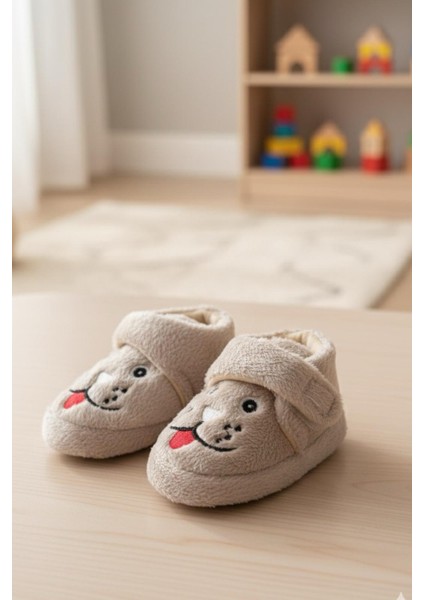 Sevimli Hayvanlar Cırtlı Kaydırmaz Taban Kreş Ev Okul Ayakkabısı Bebek Çocuk Panduf Ev Botu fırsatları