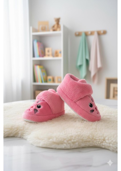 Sevimli Hayvanlar Cırtlı Kaydırmaz Taban Kreş Ev Okul Ayakkabısı Bebek Çocuk Panduf Ev Botu fırsatları