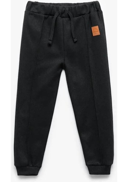 Cepli Beli Bağcıklı Basic Siyah Erkek Çocuk Eşofman Altı 6WKB40036TK