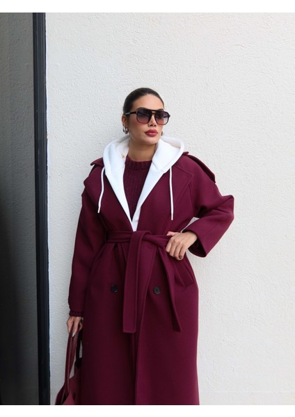 Düğme Kapüşon Kuşaklı Kaban fiyatları