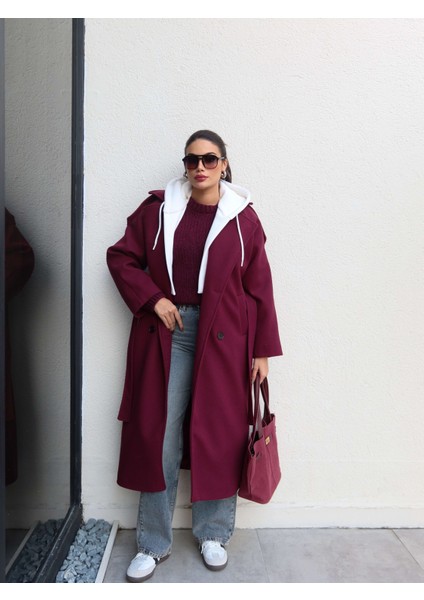 Düğme Kapüşon Kuşaklı Kaban fırsatları