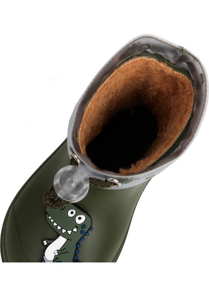 Mendi Dino Borrego Khaki Içi Kürklü Erkek Çoçuk Yağmur Çizmesi fırsatları