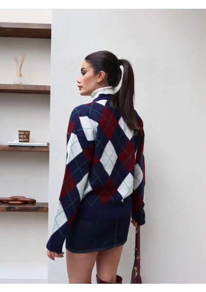 V Yaka Baklava Desenli Salaş Hırka indirimleri