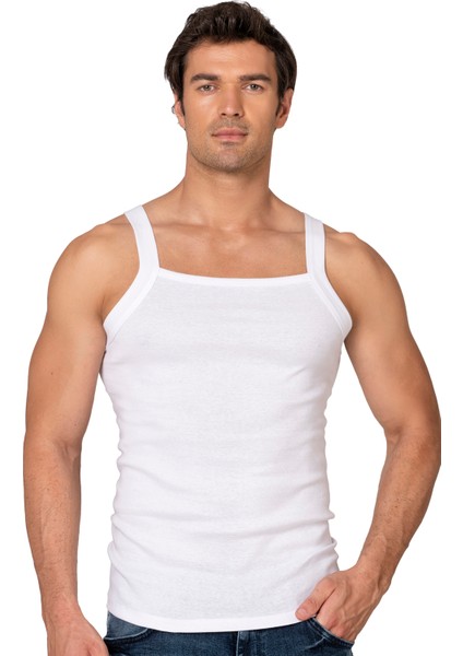 Özkan 11292 Erkek %100 Pamuklu Ribana Kumaş Ince Askılı Geniş Yaka Atlet Esnek Yumuşak fırsatları