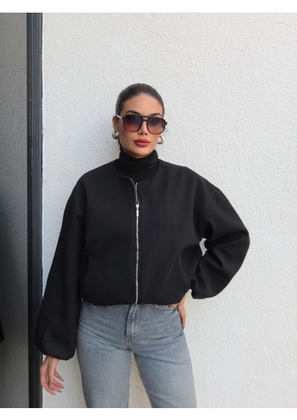 Fermuarlı Kaşe Bomber Ceket fiyatları
