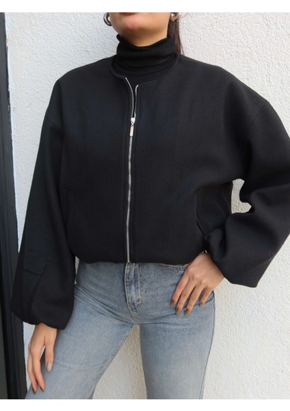 Fermuarlı Kaşe Bomber Ceket modelleri