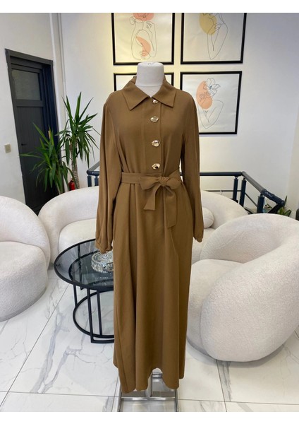 Nuss Düğme Detaylı Elbise