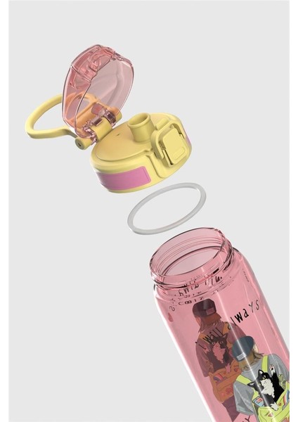 Rybo-X Desenli 630 ml Tritan Çocuk Matara 912163 Pembe modelleri