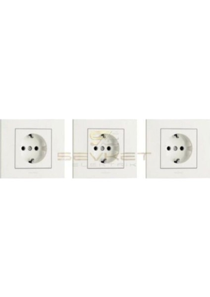 Grano Beyaz Topraklı Priz 3'lü Paket (Çerçeve Dahil) fırsatları