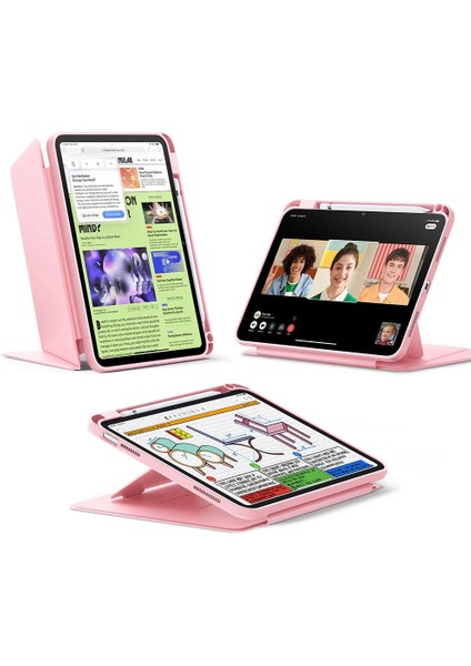 Apple iPad 11. Nesil A16 11 Inc (2025) Flip Hybrid Magnetic Kalem Bölmeli Manyetik Kılıf A2354 A3355