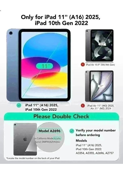 Apple iPad 11. Nesil A16 11 Inc (2025) Flip Hybrid Magnetic Kalem Bölmeli Manyetik Kılıf A2354 A3355 fiyatları