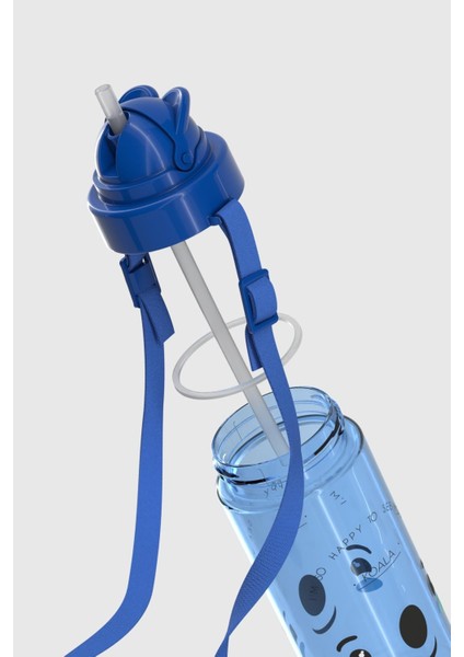 Taffy Desenli 500 ml Askılı Pipetli Tritan Çocuk Matara 912080 Mavi modelleri