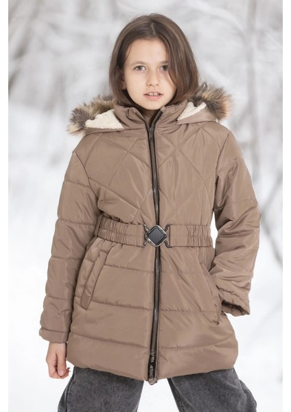 Kapşonlu Kışlık Kız Çocuk Mont 4232