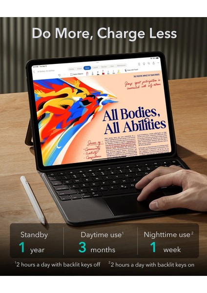 Apple iPad Pro 11 M5 (2025) Ascend Manyetik Klavyeli Tablet Kılıfı