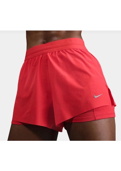 Swift Dri-Fit High Waist 2-In-1 Running Kırmızı Kadın Taytlı Şort