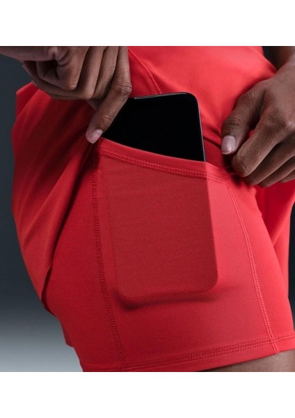 Swift Dri-Fit High Waist 2-In-1 Running Kırmızı Kadın Taytlı Şort modelleri