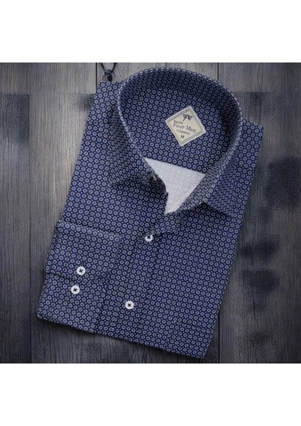 Klasik Geniş Kesim Desenli Uzun Kollu Erkek Gömlek modelleri