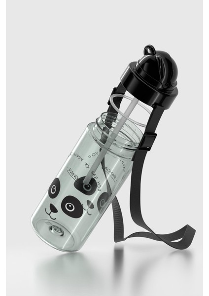 Taffy Desenli 500 ml Askılı Pipetli Tritan Çocuk Matara 912080 Siyah fiyatları