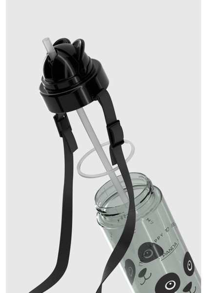 Taffy Desenli 500 ml Askılı Pipetli Tritan Çocuk Matara 912080 Siyah modelleri