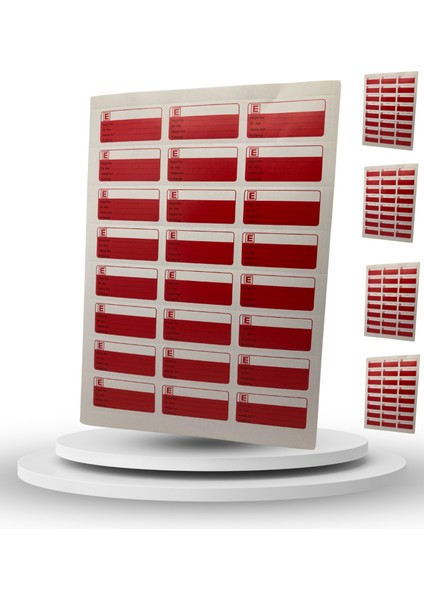 Eczane Etiketi Kırmızı 96 Adet