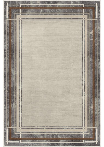 Modern Mimarlığın Zemindeki Yansıması Mermer Dokulu Çerçeveli Kaymaz Taban Halı fırsatları