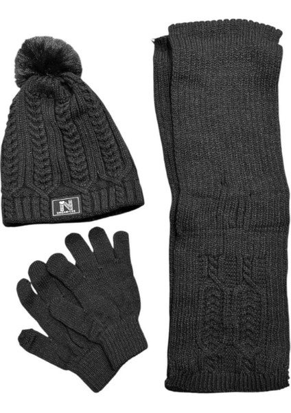 Kitti Kız Çocuk Atkı Bere Eldiven 3'lü Takım