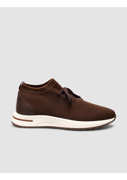 Milano Triko Kahverengi Bağcıklı Erkek Spor Ayakkabı