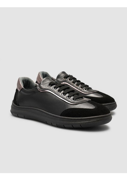 %100 Hakiki Deri Süet Karışımlı Siyah Kadın Ayakkabı fiyatları