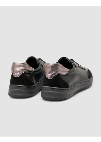 %100 Hakiki Deri Süet Karışımlı Siyah Kadın Ayakkabı modelleri