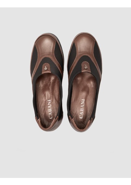 %100 Hakiki Deri Kahverengitoka Detaylı Kadın Comfort Ayakkabı fırsatları