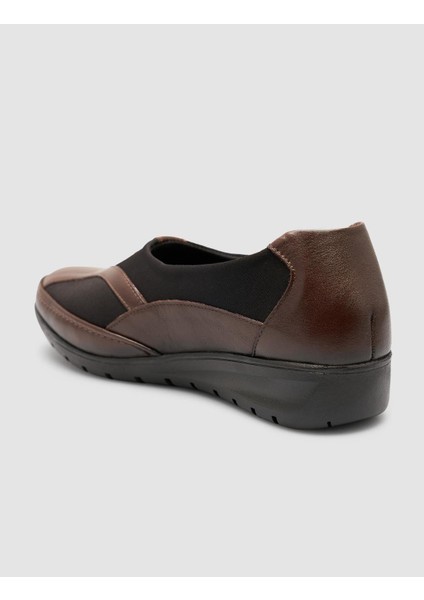 %100 Hakiki Deri Kahverengitoka Detaylı Kadın Comfort Ayakkabı indirimleri