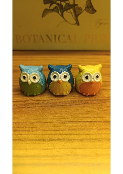 Üç Bilge Baykuş Seti-Renkli Dostlar Baykuş Seti-3’lü Dekoratif Mini Set - Mavi-Lacivert-Sarı 4*4 fırsatları