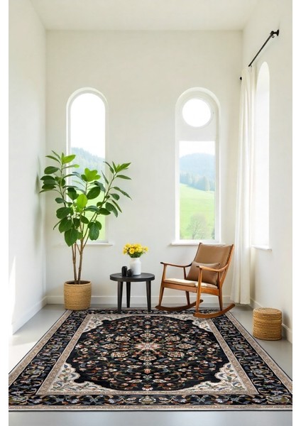 Zeminde Bir Saray Medalyonlu ve Çiçekli Halı Tasarımı - Kaymaz Taban fiyatları