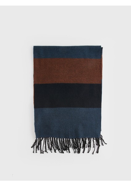 Yeni Sezon Püskül Detaylı Renk Bloklu Erkek Atkı fırsatları