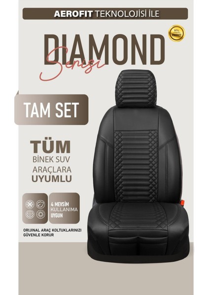 Ssanyoung Kyron Deri Oto Koltuk Kılıfı Ön Arka Set Exclusıve Serisi Siyah Scr modelleri