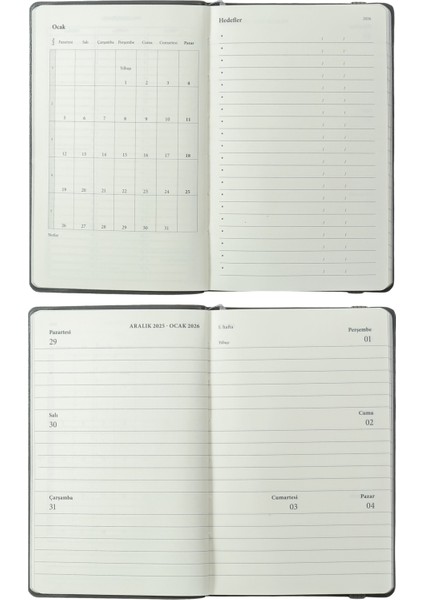 Kuka 2026 Haftalık Ajanda A6 (9x14 cm) Esnek Kapak Ivory 80gr.