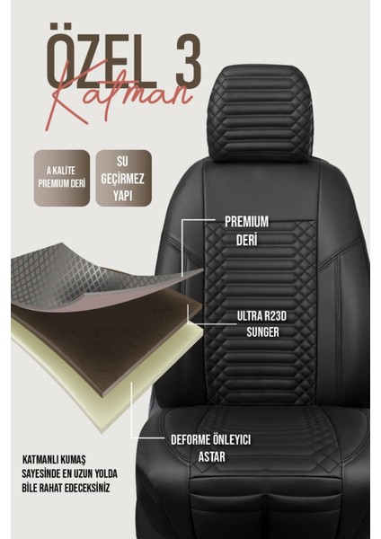 Nissan Altima Deri Oto Koltuk Kılıfı Ön Arka Set Exclusıve Serisi Siyah Scr indirimleri