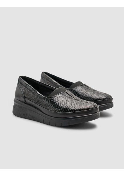 Kroko Deri Siyah Kadın Günlük Ayakkabı fiyatları