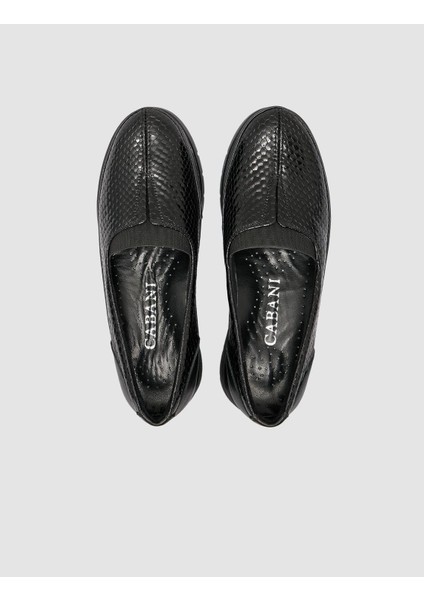 Kroko Deri Siyah Kadın Günlük Ayakkabı fırsatları