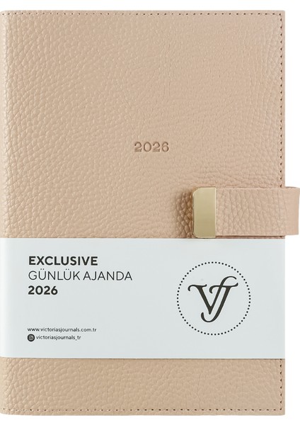 Exclusive 2026 Günlük Ajanda A5 (14x21cm) Ivory 80gr. İçi Değişebilir