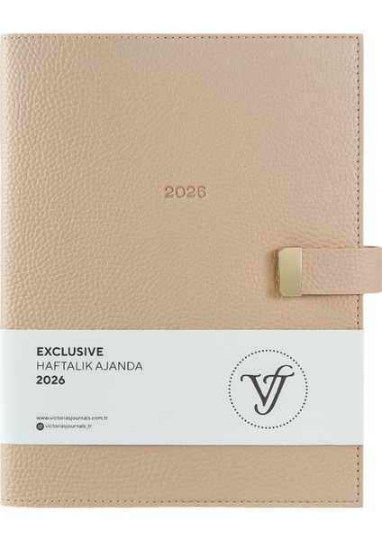 Exclusive 2026 Haftalık Ajanda A4 (19x25cm) Ivory 100gr. İçi Değişebilir