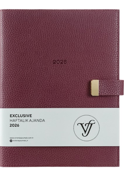 Exclusive 2026 Haftalık Ajanda A4 (19x25cm) Ivory 100gr. İçi Değişebilir