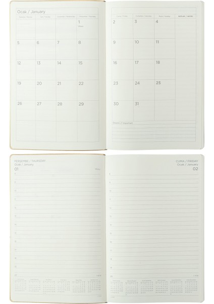 Smyth 2026 Günlük Ajanda A6 (9x14cm) Esnek Kapak Ivory 80 gr.