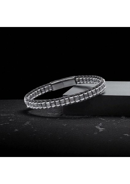 Spektrolit & Hematit Çelik Örgülü Deri Bileklik 33512B22D9 modelleri