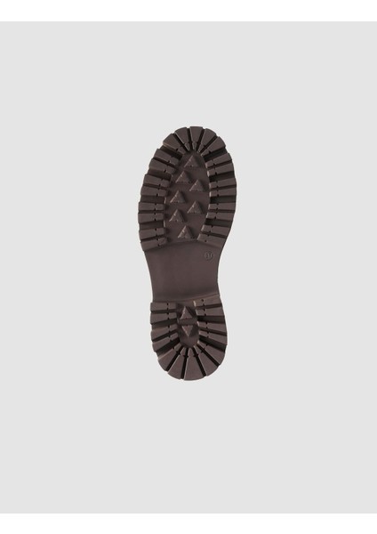 %100 Hakiki Deri Kahverengi Kadın Loafer