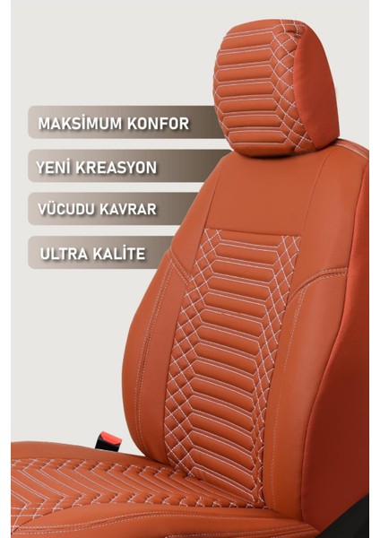 Honda Legend Deri Oto Koltuk Kılıfı Ön Arka Set Exclusıve Serisi Tarçın Scr
